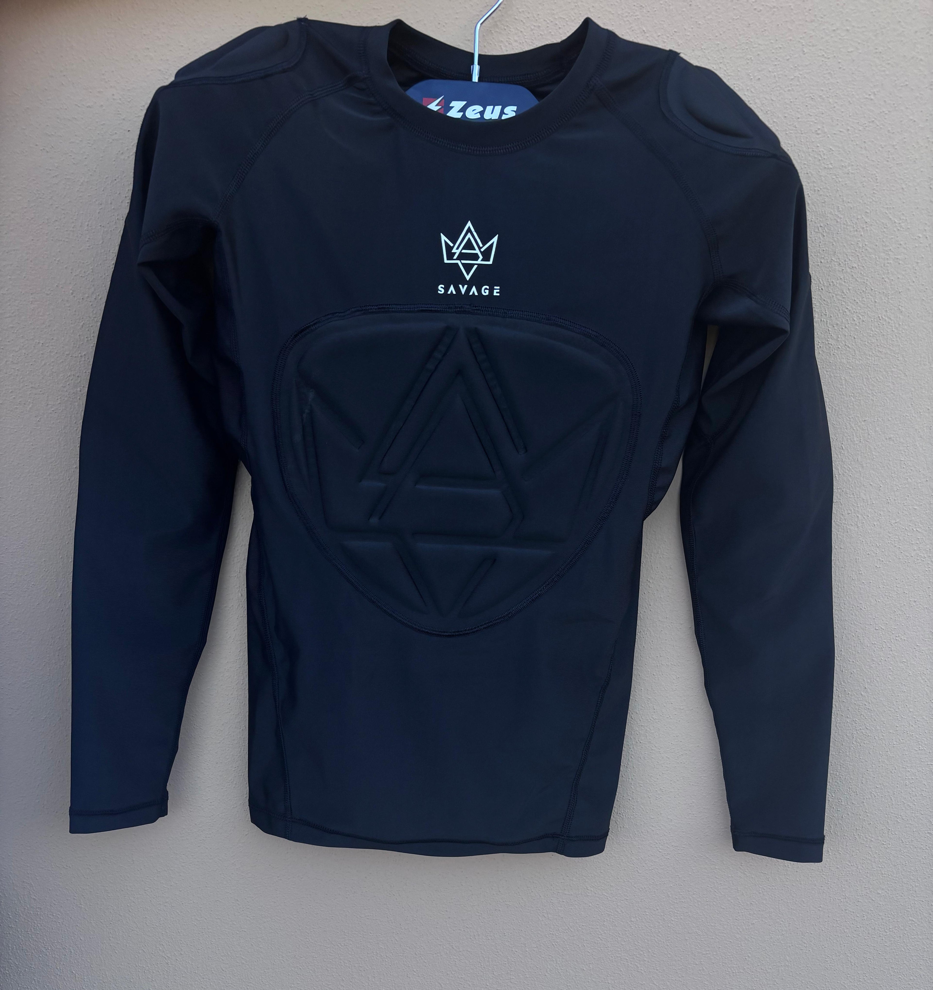 Maglia da portiere con protezione su gomiti petto e spalle